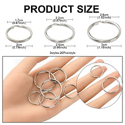 60 Stück 3 Stile geteilte Eisen-Schlüsselanhänger&nbsp;IFIN-YW0003-34