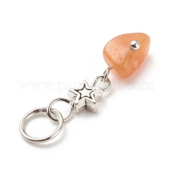 7 pièces 7 styles pendentifs en alliage de copeaux de pierre mélangés naturels et synthétiques de chakra&nbsp;PALLOY-JF01778-02