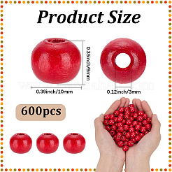 600 Uds. Cuentas de madera natural teñidas&nbsp;COCO-SC0002-39B