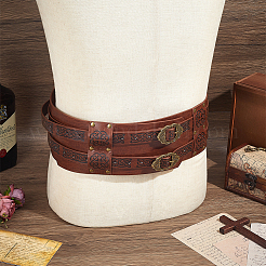 Vintage-Wikinger-Kettengürtel aus PU-Leder und Legierung für Herren&nbsp;AJEW-WH0077-132B