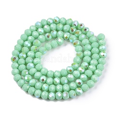Chapelets de perles en verre opaque de couleur unie&nbsp;LS-EGLA-A044-P4mm-L14