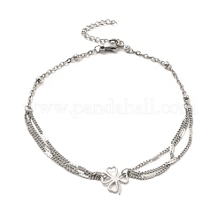 Bracelet de cheville à maillons en acier inoxydable 304 avec chaînes satellites pour femme&nbsp;AJEW-C021-03