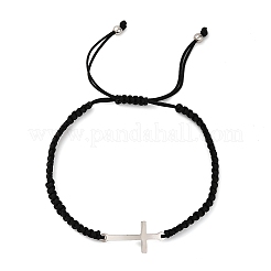 Pulseras trenzadas de eslabones cruzados de acero inoxidable 201 para hombres y mujeres&nbsp;BJEW-JB11207