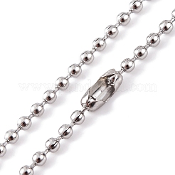 Colliers à chaîne à billes en acier inoxydable 304 anti-ternissement pour femmes&nbsp;NJEW-G135-01E-P