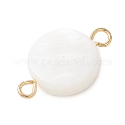3 pz 3 stili di ciondoli con connettore rotondo piatto in conchiglia d'acqua dolce naturale&nbsp;PALLOY-JF04018-01