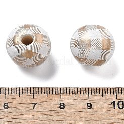 Perles européennes en bois de schima imprimées de Noël&nbsp;WOOD-G023-18A