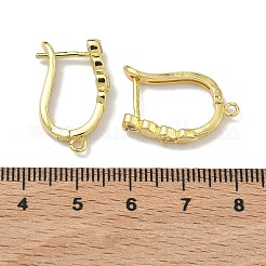 Orecchini a forma di cuore in ottone micro pavé di zirconi cubici trasparenti&nbsp;KK-D226-05G