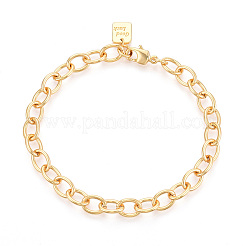 Bracelets de chaîne de câble en laiton pour femmes&nbsp;BJEW-N032-07B-G