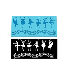 Silikonformen für Silhouetten von Musiknoten und Balletttänzern in Lebensmittelqualität&nbsp;MUSI-PW0003-02