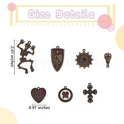 28 pièces 7 pendentifs en alliage de placage de style tibétain de style tibétain&nbsp;FIND-SZ0002-98