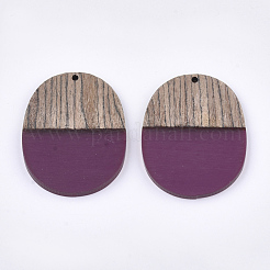 Pendentifs en résine et bois de wengé&nbsp;RESI-T023-01I