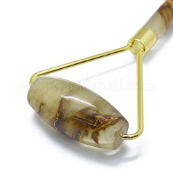 Synthetisches Tigerleder Glas Messing Gesichtsmassagegerät&nbsp;MRMJ-G010-11