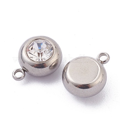 201 breloques strass en acier inoxydable&nbsp;STAS-Z009-03A-04P