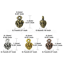 48 pièces 4 couleurs pendentifs en alliage de style tibétain&nbsp;TIBEP-YW0001-80