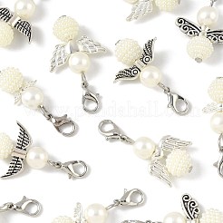 14 pz 7 stili di decorazioni pendenti in plastica ABS con perle finte e lega&nbsp;HJEW-FS00042-02
