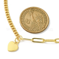 Colliers à pendentif en laiton avec chaînes gourmettes et trombones&nbsp;NJEW-JN04608-01
