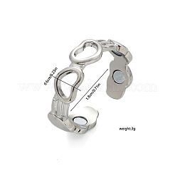 Anillos abiertos de latón ahuecados para puños&nbsp;WG84DC2-02