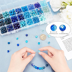 Perle di vetro imitazione perla e screpolate&nbsp;GLAA-PH0002-89B