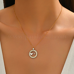 Collier avec pendentif en acier inoxydable et zircone cubique pour femme&nbsp;RI0430