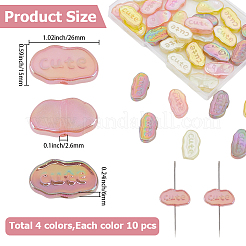 40 Stück 4 Farben UV-Beschichtung leuchtende Acrylperlen&nbsp;OACR-PA0001-42