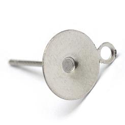 Montature per orecchini a bottone in acciaio inossidabile 304 anti-ossidazione&nbsp;STAS-T003-5mm