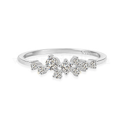 925 bague en argent sterling avec micro pavé de zircones cubiques transparentes pour femme&nbsp;FS-WG88D88-02