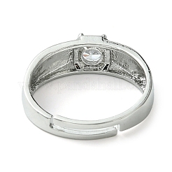 Bass Ring mit Mikropavé und Zirkonia&nbsp;RJEW-Z033-22B