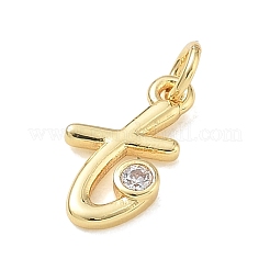 Ciondoli in ottone zirconi chiari micro pavé&nbsp;KK-D289-66G-T