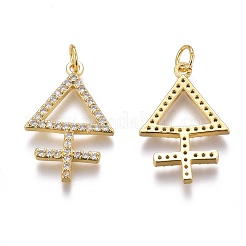 Pendentifs en laiton zircon cubique transparent&nbsp;ZIRC-Z008-25G