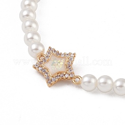 Pulseras de cadena de eslabones de estrella de circonita cúbica transparente pavimentadas de latón&nbsp;BJEW-M321-01A