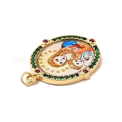 Pendentifs avec zircon cubiques à micro-pavés en laiton&nbsp;ZIRC-E006-01G-M