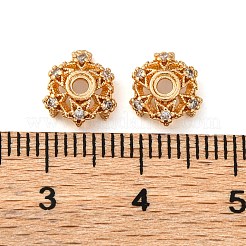 Tappi di perline in zirconia cubica trasparente micro pavé in ottone&nbsp;KK-K378-46A-HG
