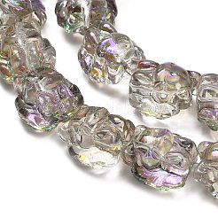 Chapelets de perles en verre électroplaqué&nbsp;EGLA-H110-01HR-04