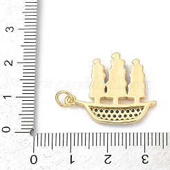 Micro pavè di zirconi in ottone con pendenti smaltati&nbsp;KK-U062-33G