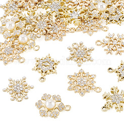 36 stücke 6 arten legierung micro pave klar zirkonia schneeflocke anhänger&nbsp;FIND-TA0009-86