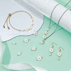 16 pièce 8 styles de breloques de connecteur de fleur de marguerite en coquillage d'eau douce naturelle&nbsp;PALLOY-FH00118