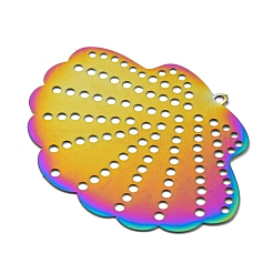 Pendentifs en métal gravé avec placage ionique (IP) 201 en acier inoxydable&nbsp;STAS-G328-02H-RC