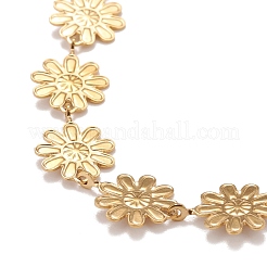 Gänseblümchen-Gliederkette aus Emaille&nbsp;NJEW-P220-01G-04