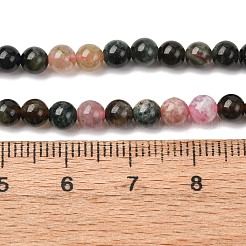 Hebras de cuentas de turmalina multicolor natural&nbsp;G-K402-A01-4mm
