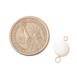 3 breloque connecteur ronde plate en coquillage d'eau douce naturel&nbsp;PALLOY-JF04019