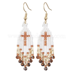 Perles de rocaille de verre pendent des boucles d'oreilles&nbsp;EJEW-MZ00737-03