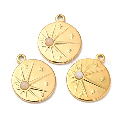 Ionenplattierung (IP) 316 Edelstahl flache runde Anhänger&nbsp;STAS-K258-28G