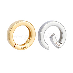 2 pièce 2 couleurs 925 anneaux à ressort en argent sterling avec 925 poinçons&nbsp;STER-PH0004-27A
