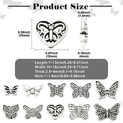 100 stücke 10 arten schmetterling thema tibetischen stil legierung perlen&nbsp;FIND-CJ0005-63