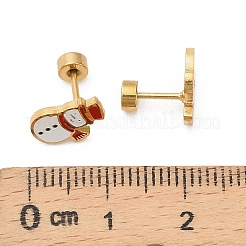 Pendientes navideños de acero inoxidable 304&nbsp;EJEW-A144-01B-G