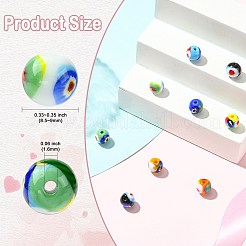 9 Stück 9 Farben handgefertigte Millefiori Bunte Malereiperlen&nbsp;LAMP-CJ0002-41