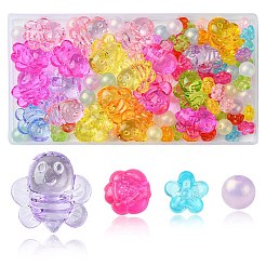 80pcs 4 Arten transparente Acrylperlen&nbsp;MACR-FS0001-61
