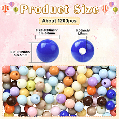 1200pcs 4 Farben undurchsichtige Acrylperlen&nbsp;SACR-PA0001-08