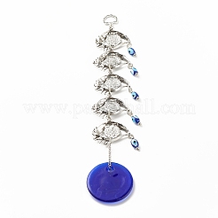 Décoration pendentif mauvais œil bleu turc en verre&nbsp;HJEW-I008-04AS