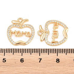 Pendenti in ottone con micro pavé di zirconi trasparenti per la festa della mamma&nbsp;KK-A298-16G